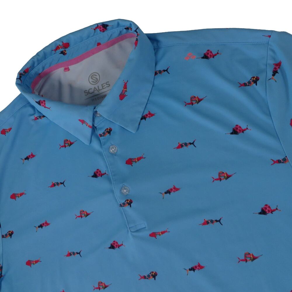 Scales BallenIsles Marlin Geometric Performance Golf Polo Shirt Men's Medium